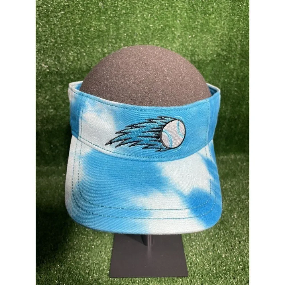 Lot Of 2 New Women’s Baseball Sun Visors Adjustable Hat Blue/Zebra Print OSFM